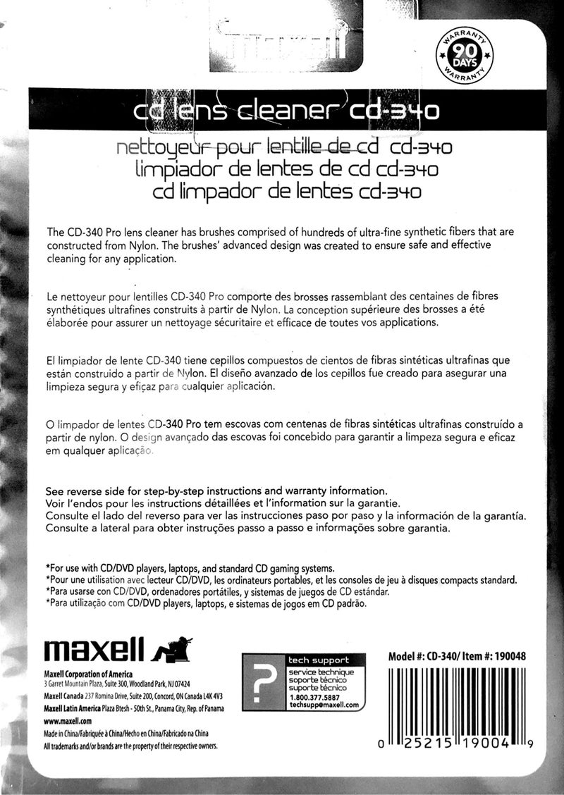 Maxell CD Laser Lens Cleaner Disc with Microfiber Brushes and Instructions from Maxell - Image 2
