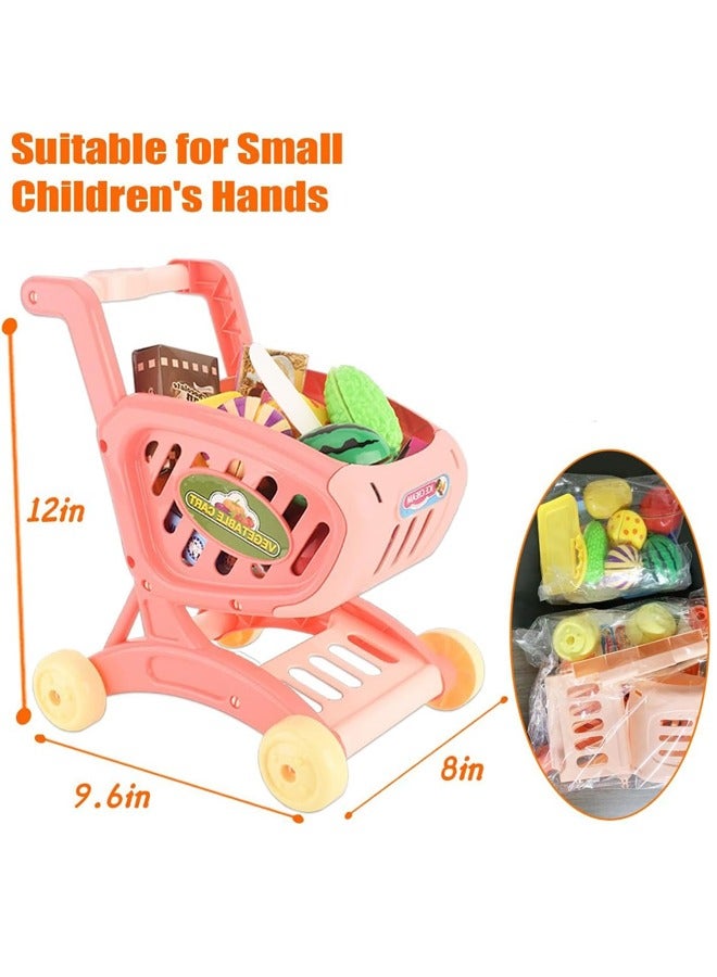 Shopping Cart Toy,Kids Shopping Cart Kitchen Toy, Suprmarket Shopping Cart for Kids ,Pretend Play Trolley Toy for Toddlers Ages 2 3 4+,Grocery Shopping Cart with Wheels Easy Assembly Child-Safe and Durable Ages 2+  - Image 2