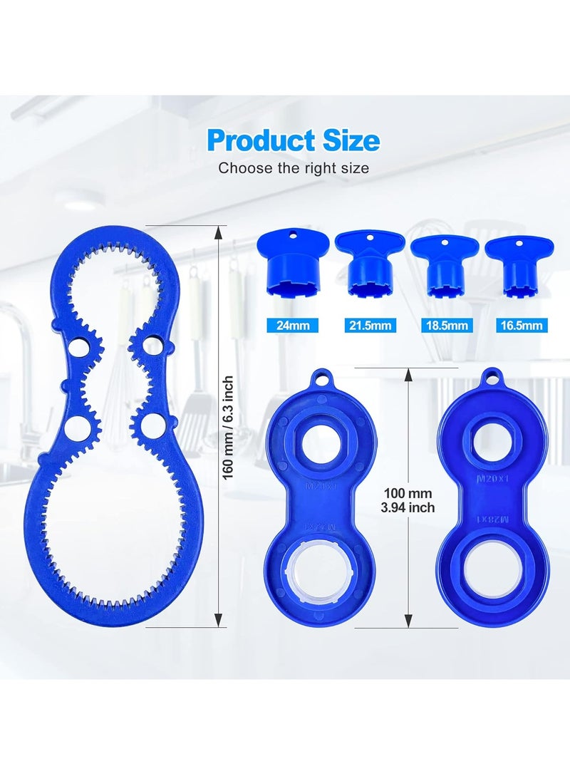 Oasisgalore 4-Size Faucet Aerator Removal Wrench Set with Shell Tool, Replacement Aerators for M 16.5, 18.5, 21.5, 24 mm Taps  - Image 2
