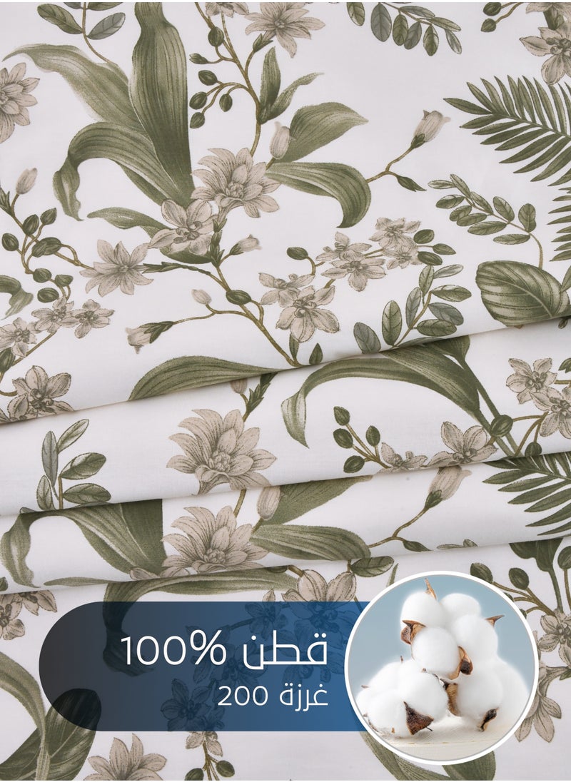 سيد المنسوجات المنزلية - مفرش صيفي مزدوج من  قطن، يناسب سرير بحجم 200 × 200 سم، 9 قطع، 100% قطن 200 غرزة، مع الحشوة القابلة للنزع، سلسلة فيرونيكا - Image 1