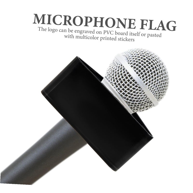 2pcs Lightweight Microphone Flags with Logo for Interview Station and Boom Arm Black - Image 4