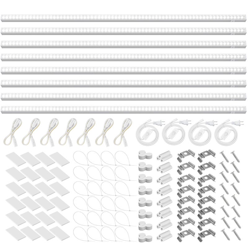 Barrina T5 Grow Lights for Indoor Plants, 3FT 128W (8 X 16W) Full Spectrum Grow Light with Separate Switch, Linkable Grow Lamp, Indoor Plant Lights for Growth, Plug and Play, 5000K, 8 Packs - Image 1