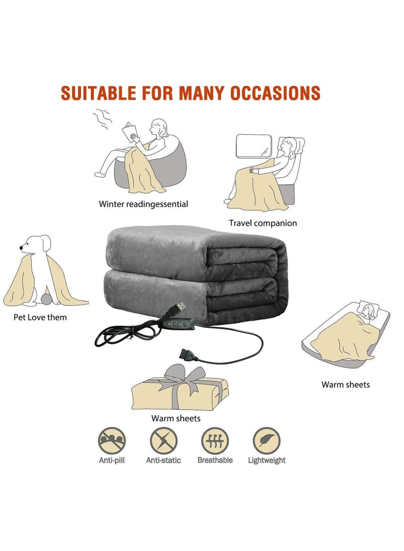 Thermal Blanket - Soft Flannel with USB heating Indoor Winter must-have accessory for bed  sofa  balcony chair garden Ideal as a Gift - Image 5