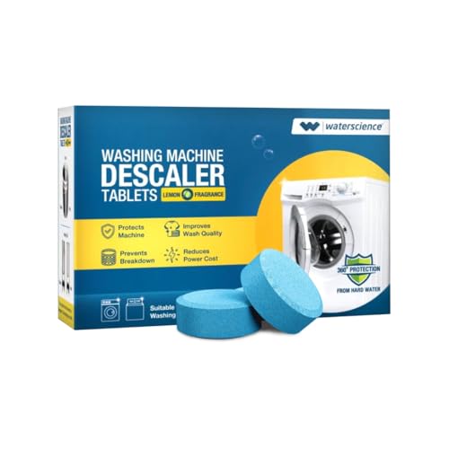 WaterScience Quick Action Washing Machine Cleaning Tablets (Pack of 12) | Hard Water Descaler for Washing Machine, Drum Cleaner for Front and Top Load Washing Machines | Applicable for All Brands - Image 1