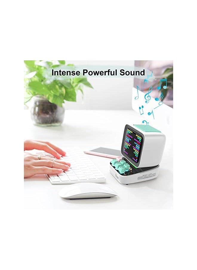 Divoom Ditoo Pixel Art Gaming Portable Bluetooth Speaker With App Controlled 16X16 Led Front Panel White  - Image 4