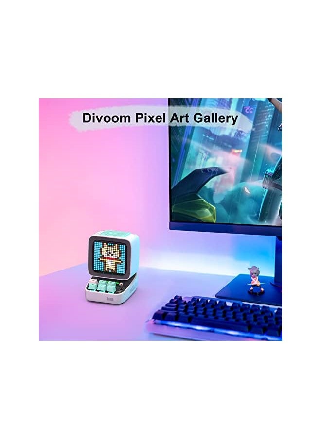 Divoom Ditoo Pixel Art Gaming Portable Bluetooth Speaker With App Controlled 16X16 Led Front Panel White  - Image 2