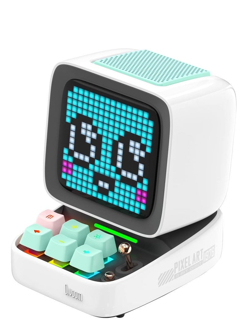 Divoom Ditoo Pixel Art Gaming Portable Bluetooth Speaker With App Controlled 16X16 Led Front Panel White  - Image 1