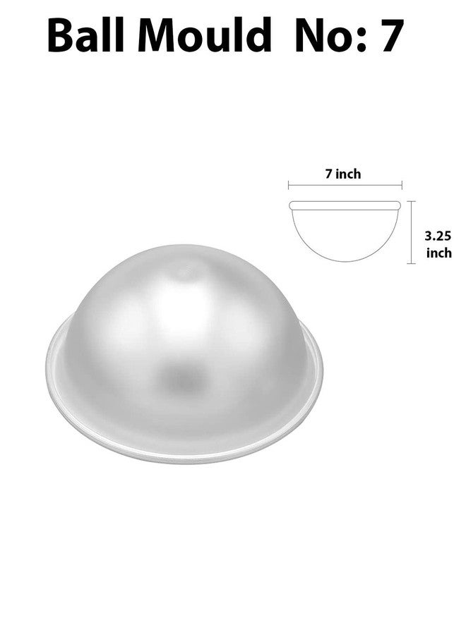 CAKE DECOR 2pcs Aluminum Half Sphere Ball Cake Mould, Round Cake Molds, Dome Cake Moulds (7 inch Diameter x 3.25 inch Height) No.7 - Image 4