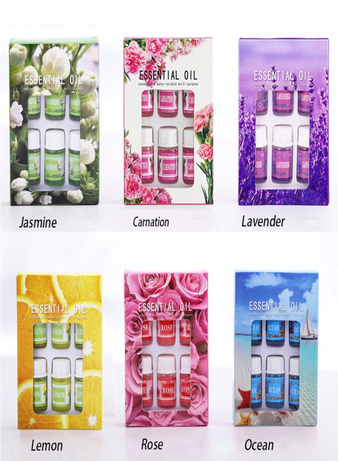 مجموعة زيوت عطرية طبيعية نقية قابلة للذوبان في الماء، 3 مل، 6 قطع، زيوت عطرية طبيعية نقية للعلاج بالروائح، مناسبة لأجهزة ترطيب الهواء. - Image 2