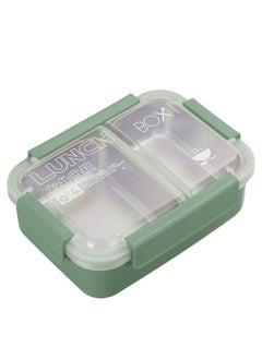 Brain Giggles BrainGiggles Stainless Steel 2 Compartments Lunch Box with Removable Inner Tray Insulated Leak Proof Lunch Box for Kids Adults - Green  - Image 1