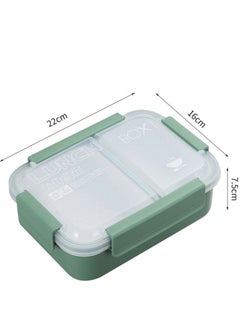 Brain Giggles BrainGiggles Stainless Steel 2 Compartments Lunch Box with Removable Inner Tray Insulated Leak Proof Lunch Box for Kids Adults - Green  - Image 2