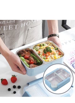 Brain Giggles BrainGiggles Stainless Steel 2 Compartments Lunch Box with Removable Inner Tray Insulated Leak Proof Lunch Box for Kids Adults - Green  - Image 4
