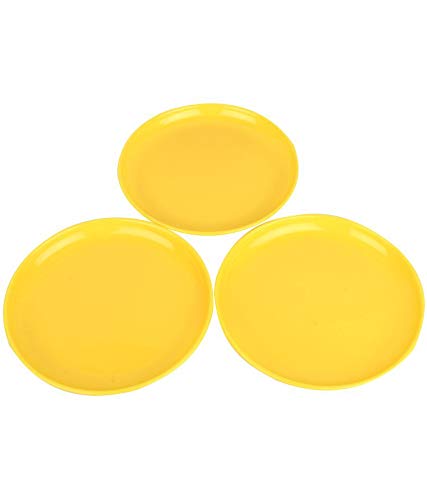 Everbuy Polypropylene Microwave Safe Break Resistant Dinner Plates (Set of -3, Yellow) - Image 5