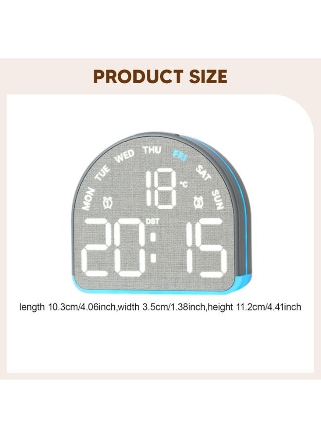 Fashion Design Smart Digital Alarm Clock - LED illuminated display, dual alarms, temperature scale, weekday and daylight saving time display, perfect for office and bedroom. - Image 2