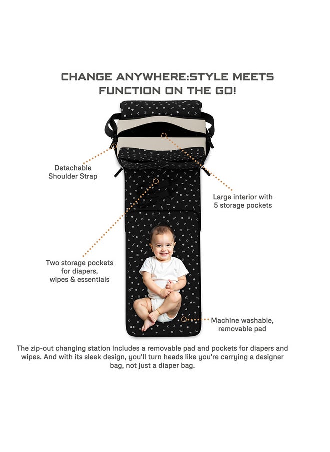 NIXE Multifunctional Diaper Nappy Bag with Changing Mat|Water-Resistant Travel Backpack|Wet Dry Bag, Organizer Pouches|Trolley Sleeve|Insulated Pockets|Multi-Carry Unisex Diaper Messenger Bag