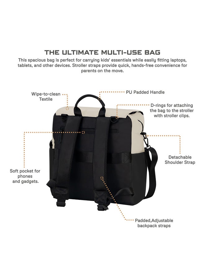 NIXE Multifunctional Diaper Nappy Bag with Changing Mat|Water-Resistant Travel Backpack|Wet Dry Bag, Organizer Pouches|Trolley Sleeve|Insulated Pockets|Multi-Carry Unisex Diaper Messenger Bag
