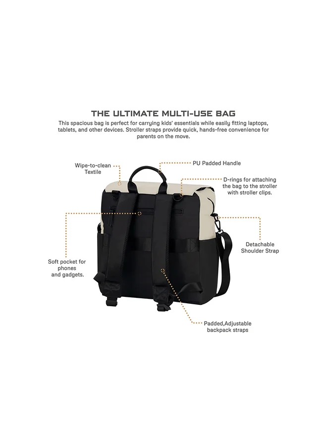 نيوبريز حقيبة حفاضات نايس للأطفال مع مرتبة تغيير | حقيبة ظهر للسفر مقاومة للماء | حقيبة رطب وجاف، منظمات | جيب عربة | جيوب عازلة | حقيبة رسول للأم متعددة الاستخدامات للجنسين