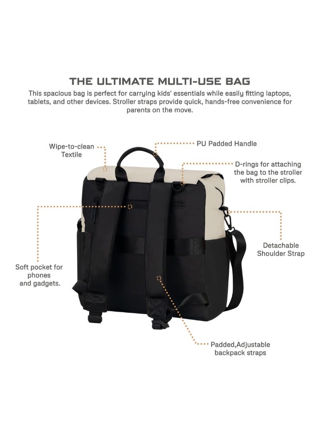 neobreez NIXE Baby Diaper Nappy Changing Bag with Changing Mat|Water-Resistant Travel Backpack|Wet Dry Bag,  Organizer Pouches|Trolley Sleeve|Insulated Pockets|Multi-Carry Unisex Diaper Messenger Mom Bag - Image 2