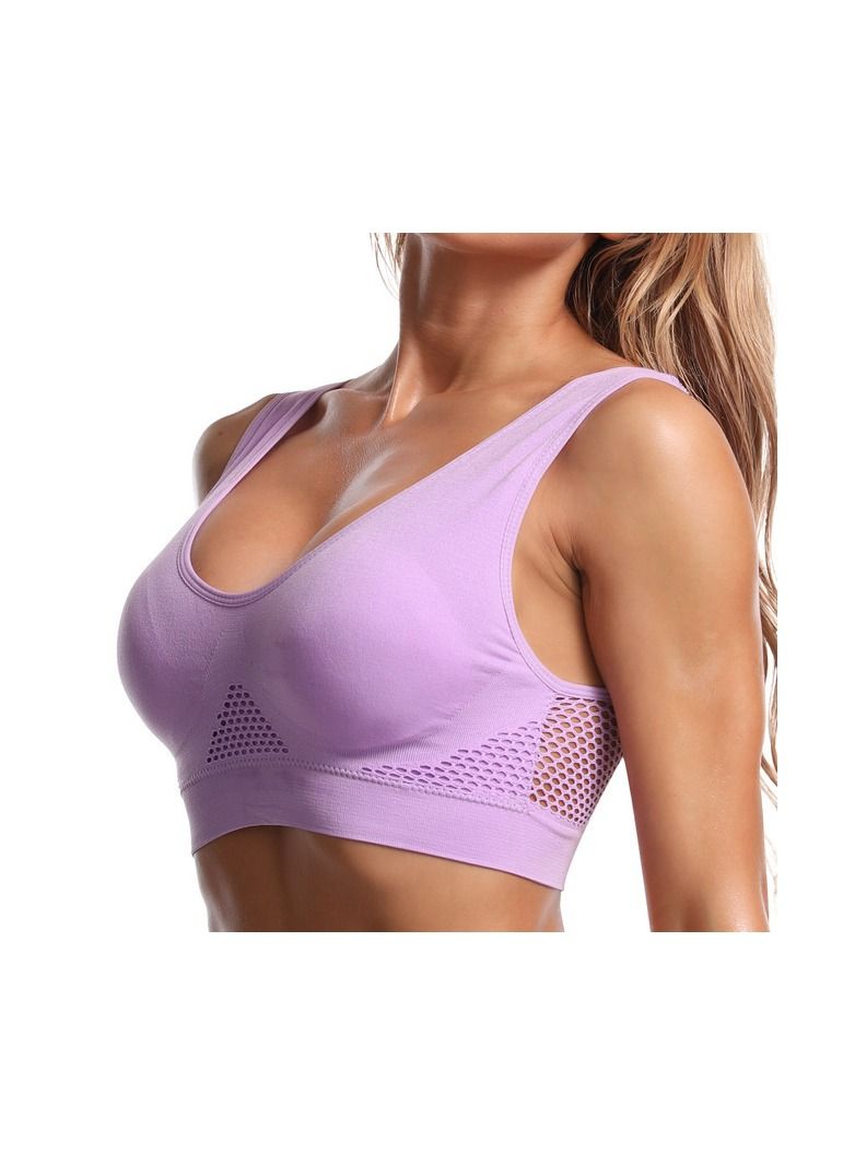 Loquat No Steel Ring Gathering Mesh High Strength Shock Proof Sports Bra 