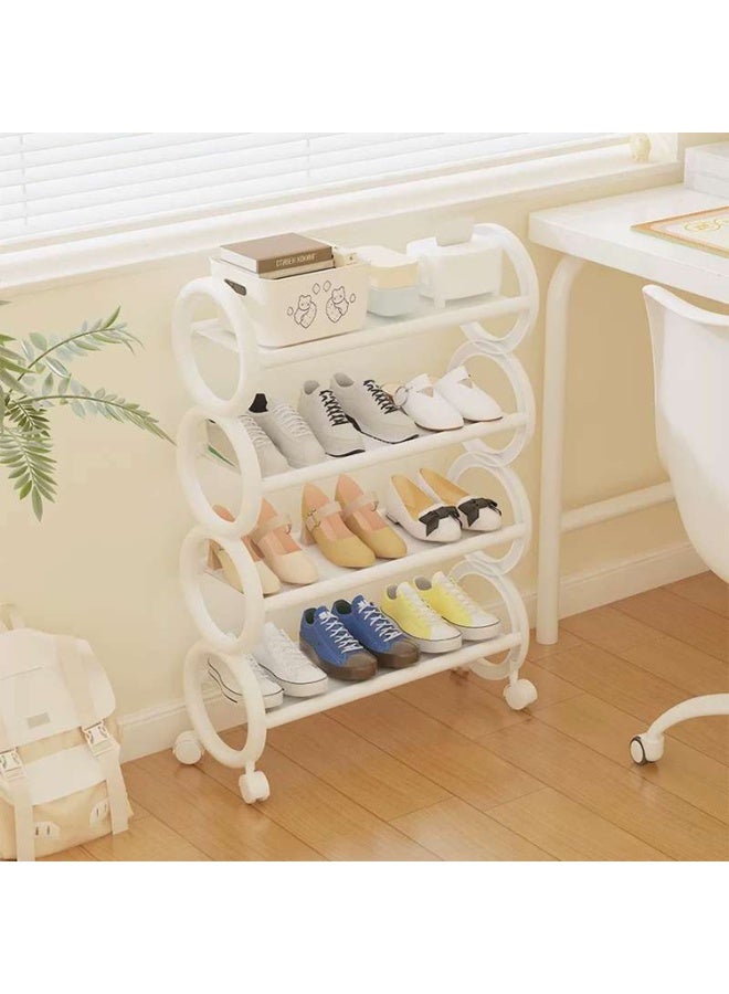 LINGWEI Plastic Shoe Rack 4‑Tier – Easy To Assembly Sturdy Entryway Bedroom Organizer with Flat Top - Image 2
