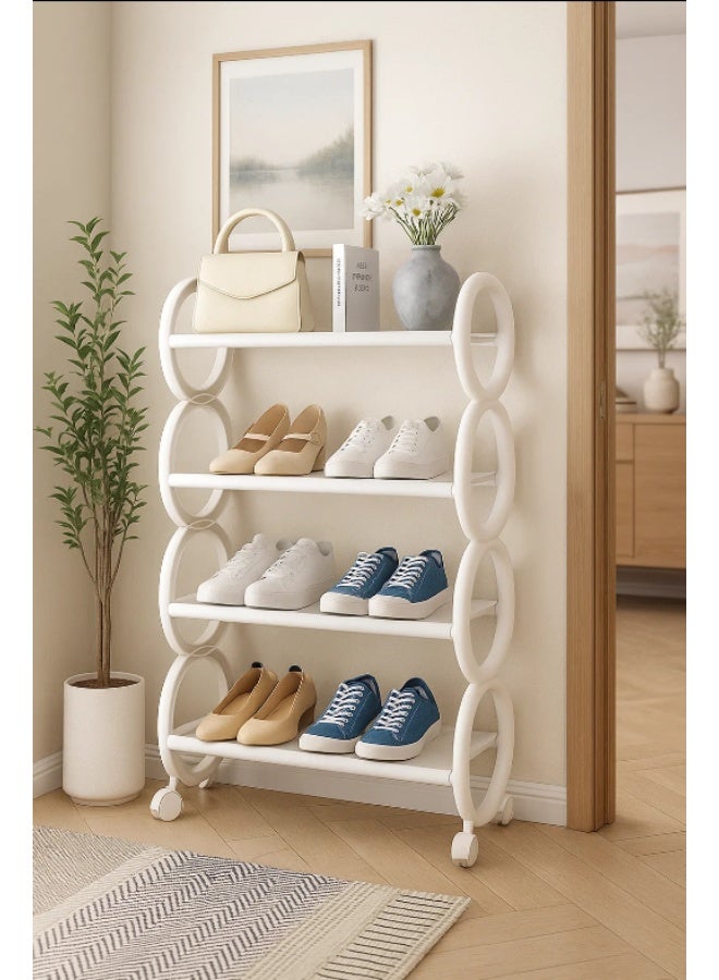 LINGWEI Plastic Shoe Rack 4‑Tier – Easy To Assembly Sturdy Entryway Bedroom Organizer with Flat Top - Image 5