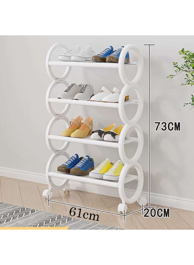 LINGWEI Plastic Shoe Rack 4‑Tier – Easy To Assembly Sturdy Entryway Bedroom Organizer with Flat Top - Image 4