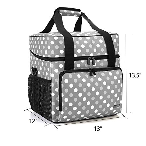 LUXJA Serger Case for Most Standard Overlock Machines, Serger Bag with Accessories Storage Pockets (Patented Design), Gray Dots - Image 5