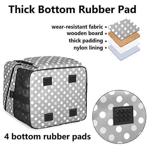 LUXJA Serger Case for Most Standard Overlock Machines, Serger Bag with Accessories Storage Pockets (Patented Design), Gray Dots - Image 4