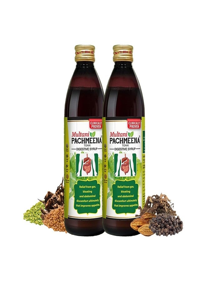 Multani شراب مولتاني باتشمينا تونيك الهضمي | منتجات أيورفيدية لتحسين الهضم | تخفيف الغازات والانتفاخ وعدم الراحة في البطن | مفيد في تحسين الشهية | 300 مل (عبوة من قطعتين) - Image 1