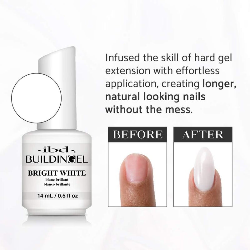 IBD Builder Gel, Bright White - Made in USA Hard Gel for Nail Extensions, 0.5 oz - Image 3