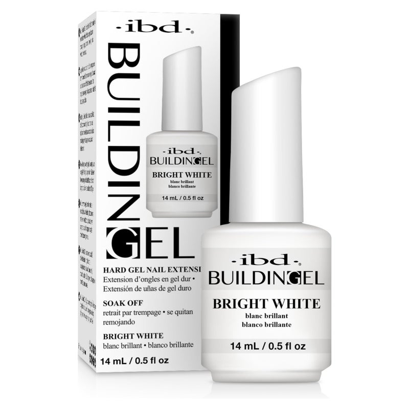 IBD Builder Gel, Bright White - Made in USA Hard Gel for Nail Extensions, 0.5 oz - Image 1