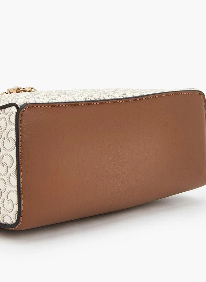 Celeste BEIGE Monogram Print Crossbody Bag With Scarf Accent for Women | Best Price UAE