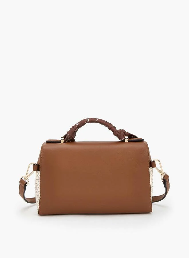 Celeste BEIGE Monogram Print Crossbody Bag With Scarf Accent for Women | Best Price UAE