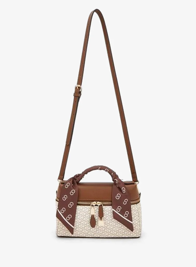 سيليست Monogram Print Crossbody Bag With Scarf Accent