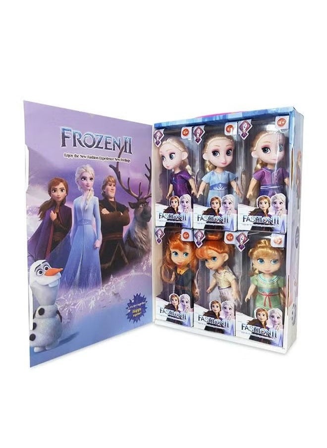 Ailily 6 Pcs Frozen Dolls set, Princess Plush Dolls Toys,Princess Dolls for Girls- 14CM  - Image 1