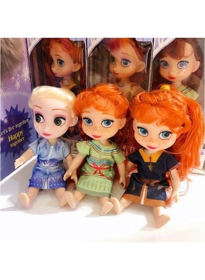 Ailily 6 Pcs Frozen Dolls set, Princess Plush Dolls Toys,Princess Dolls for Girls- 14CM - Image 5