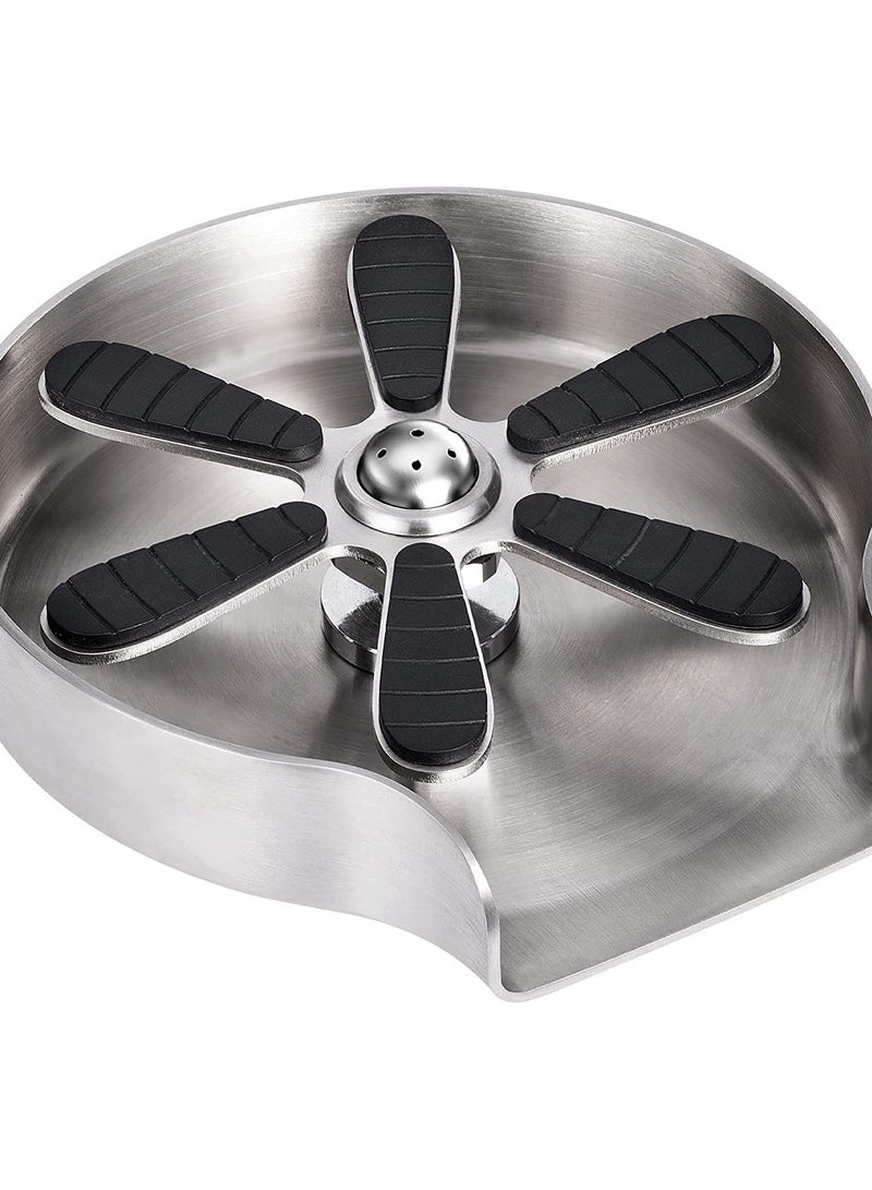 SYOSI Variety Glass Rinser for Kitchen Sink- Brushed Nickle Kitchen Sink Glass Rinser- 304 Stainless Steel Glass Washer for Kitchen Sink- Baby Bottle Rinser Sink Attachment with Silicon Arms - Image 1