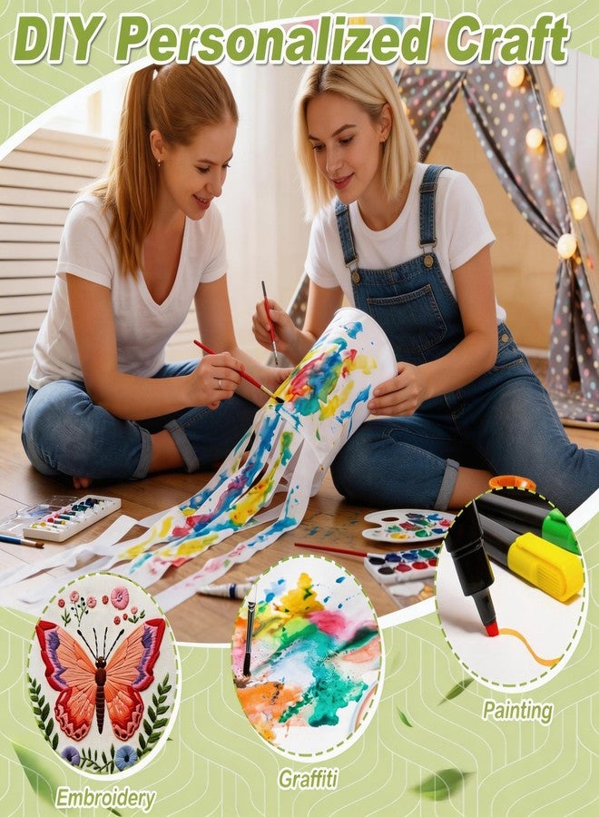 ماكاري مجموعة أدوات تلوين جوارب الرياح الخاصة بك لعيد الفصح والربيع، جوارب رياح بيضاء متينة للتعليق في الهواء الطلق، زينة صيفية للمخيمات والحدائق (4 قطع) - Image 3