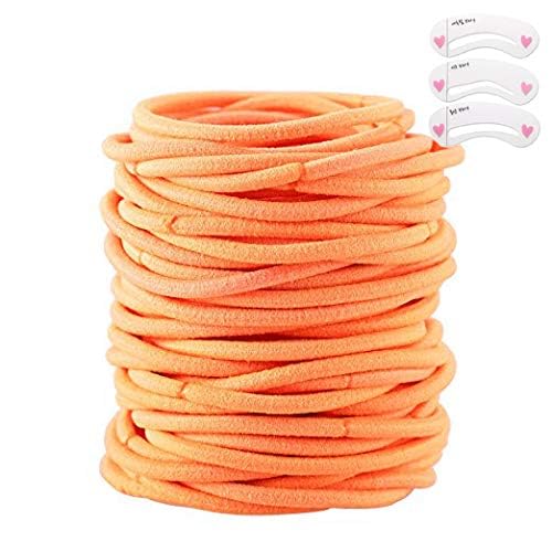 Coobbar 100pcs Women Elastic Hair Ties Band Ropes Ring Ponytail Holder (Red) - Image 2