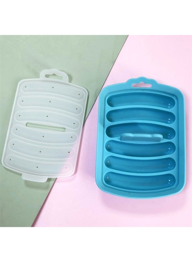 Dumo Custom Sausage Silicone Mold To Map Custom Mold To Provide 3D Modeling Food Grade Silicone Mold-Specifications:DMDZ-1 Mini Sausage Mold-Color:Blue - Image 1