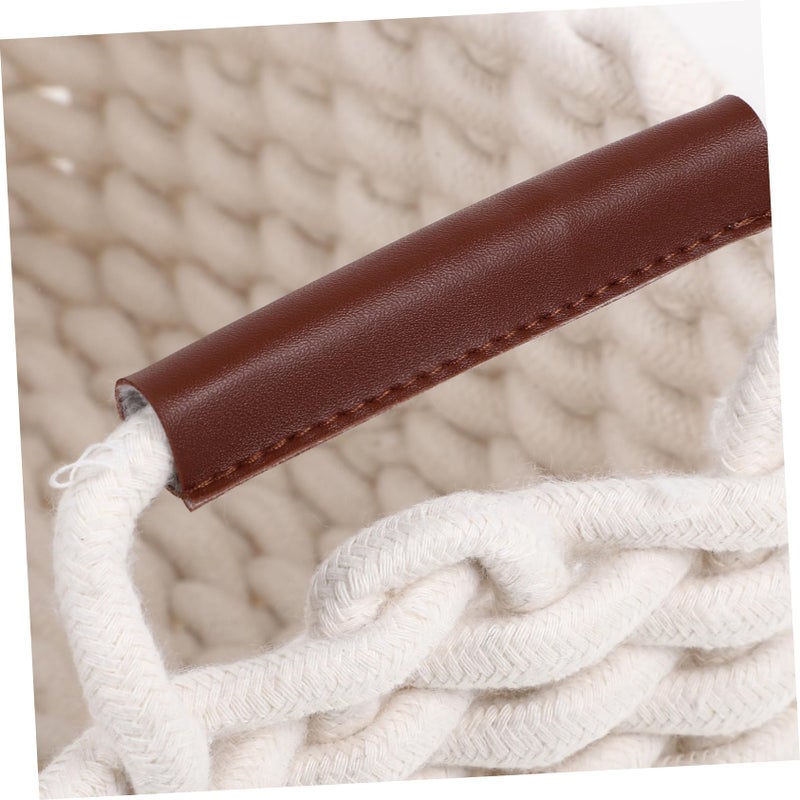 Beige Cotton Rope Woven Storage Basket Organizer For Makeup Snacks Keys Home Decor - Image 3