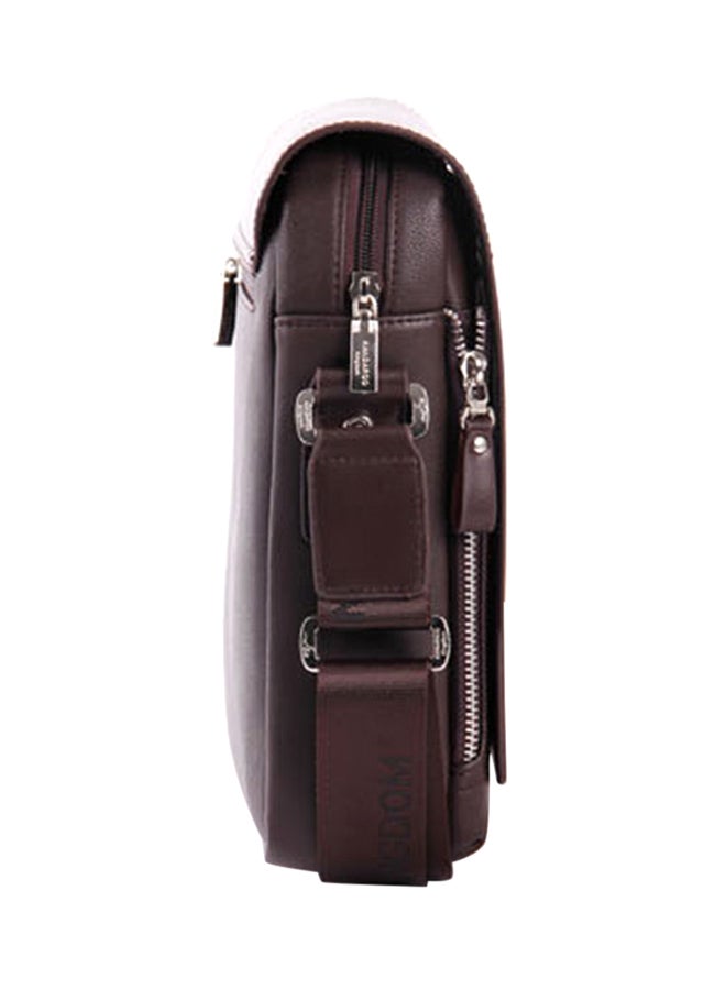 KANGAROO KINGDOM Leather Messenger Bag Brown - Image 3