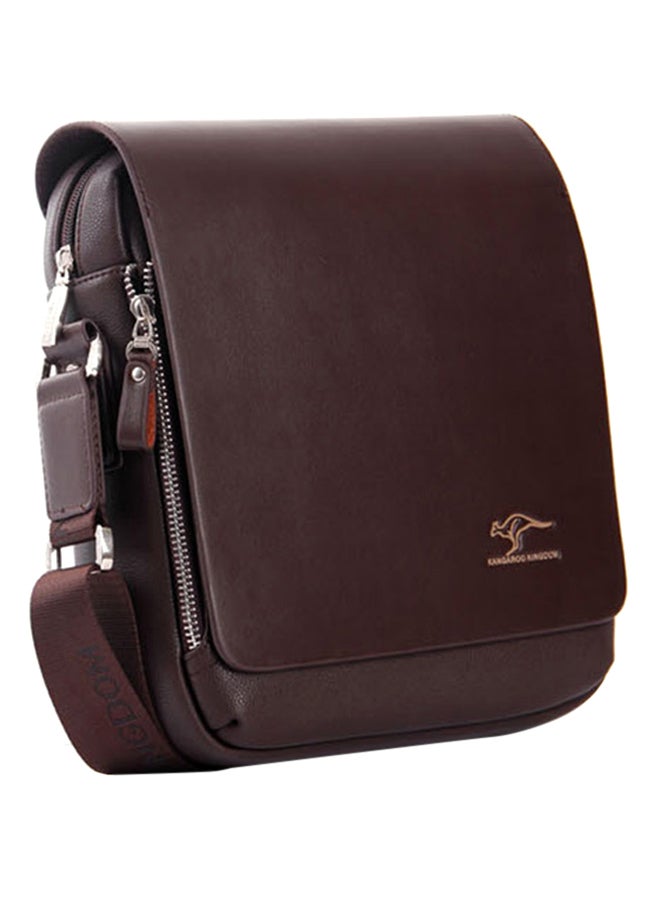 KANGAROO KINGDOM Leather Messenger Bag Brown - Image 2