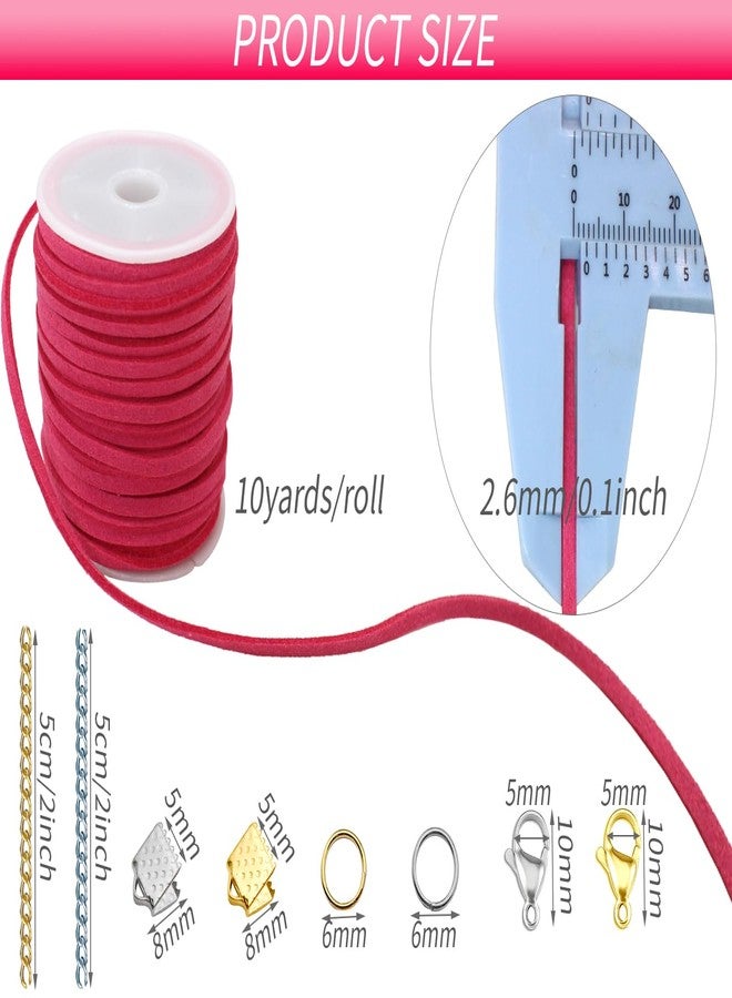 PAMIR TONG Faux Suede Cord String for Jewelry Making 2.6mm 12 Spools 110 Yards Colored Assorted Flat Leather Cord DIY Crafts String for Necklace-Dream Catcher Supplies-Hat- Walking Stick (PT396) - Image 5