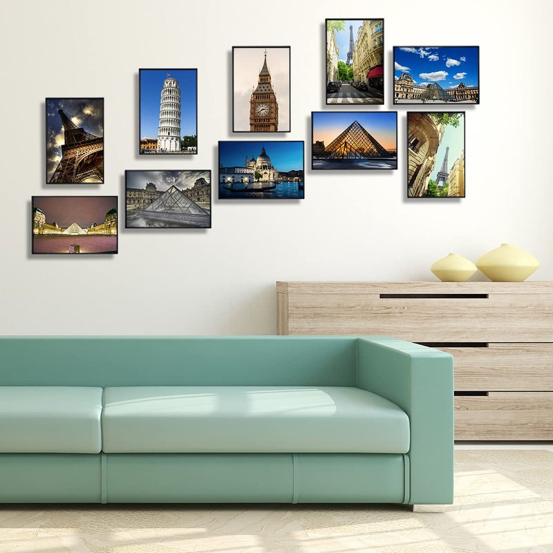 GOmaize Front Loading Black Picture Frame 4x6 Set of 10 Wall and Table Mounting - Image 5