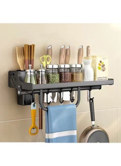 UrbanEssentia Kitchen Knife and Spice Rack, Glue Installation Spoon Knife Organizer, Stainless-Steel Knife Holder, HeavyDuty Wall Mounted Spice Organizer, Kitchen Cutlery Organizer  - Image 1