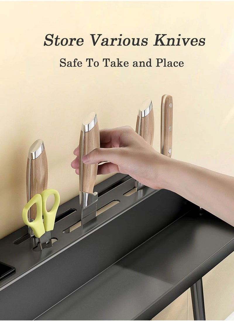 Kitchen Knife and Spice Rack, Glue Installation Spoon Knife Organizer, Stainless-Steel Knife Holder, HeavyDuty Wall Mounted Spice Organizer, Kitchen Cutlery Organizer - pzsku/Z5B89D87D6C4A4F78F13CZ/45/_/1689417442/bc32f60b-4a26-427e-b4c9-71ae7a766568