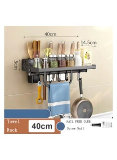 UrbanEssentia Kitchen Knife and Spice Rack, Glue Installation Spoon Knife Organizer, Stainless-Steel Knife Holder, HeavyDuty Wall Mounted Spice Organizer, Kitchen Cutlery Organizer  - Image 2