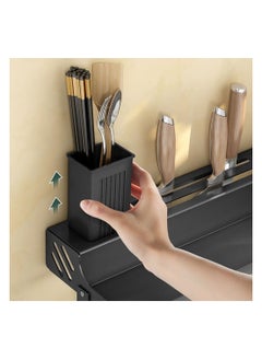 UrbanEssentia Kitchen Knife and Spice Rack, Glue Installation Spoon Knife Organizer, Stainless-Steel Knife Holder, HeavyDuty Wall Mounted Spice Organizer, Kitchen Cutlery Organizer  - Image 4