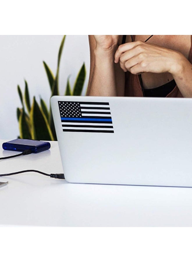 SBB Besby 3pcs Reflective US Flag Stickers, Thin Blue Line American Flag Decal Car Laptop Bumper Sticker - Image 3